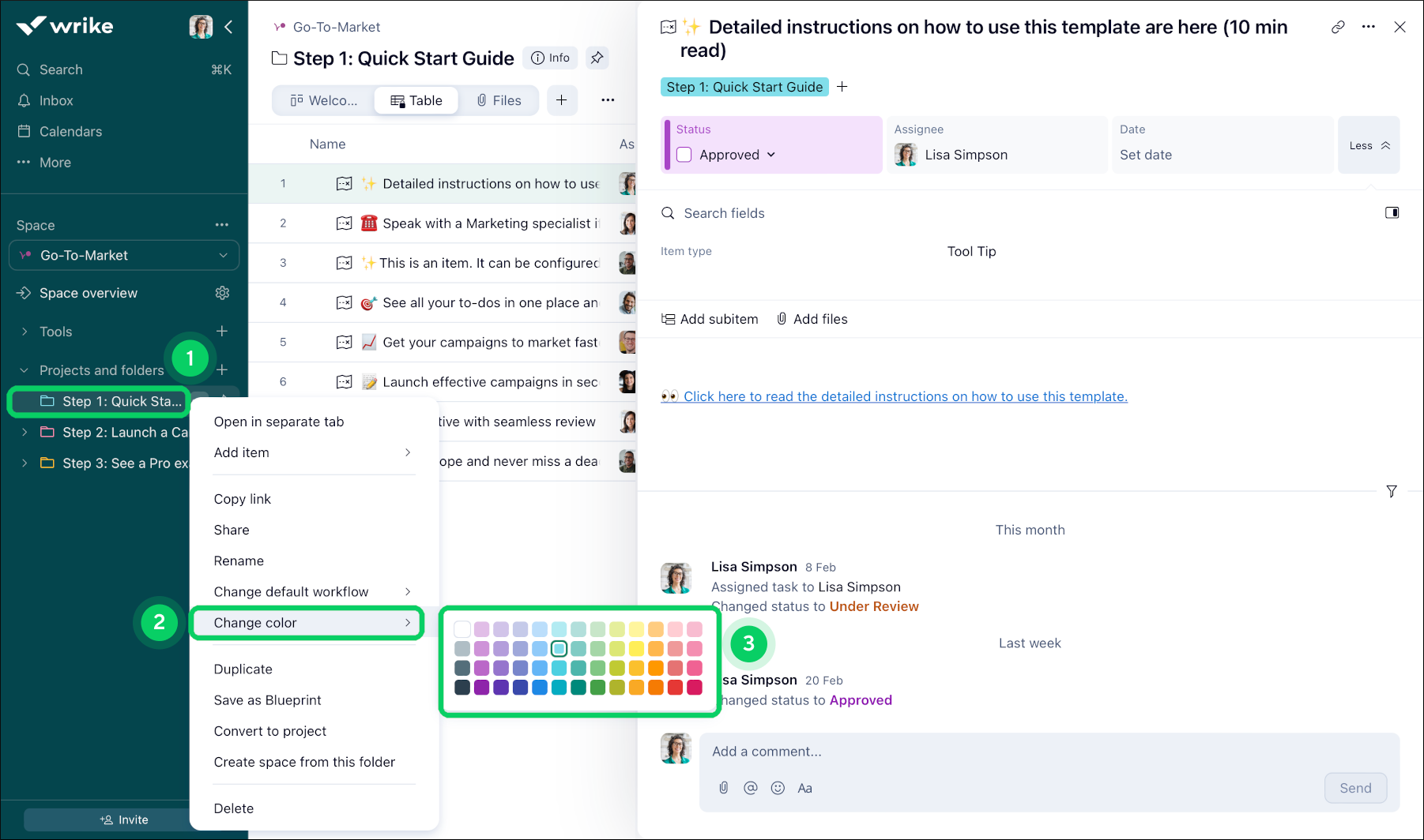 Changing Folder Color – Wrike Help Center