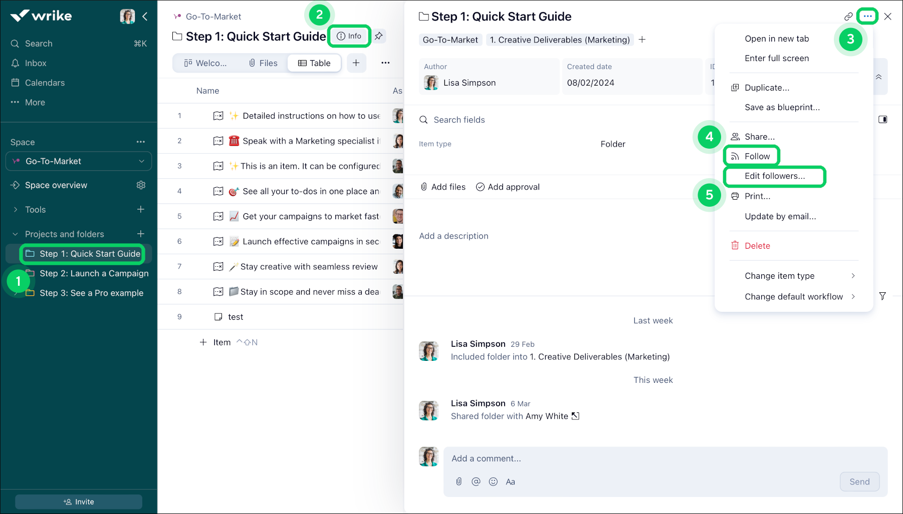 Following Folders – Wrike Help Center