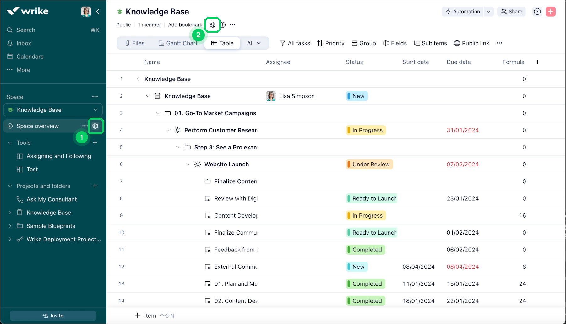 Changing Space Default Workflow – Wrike Help Center