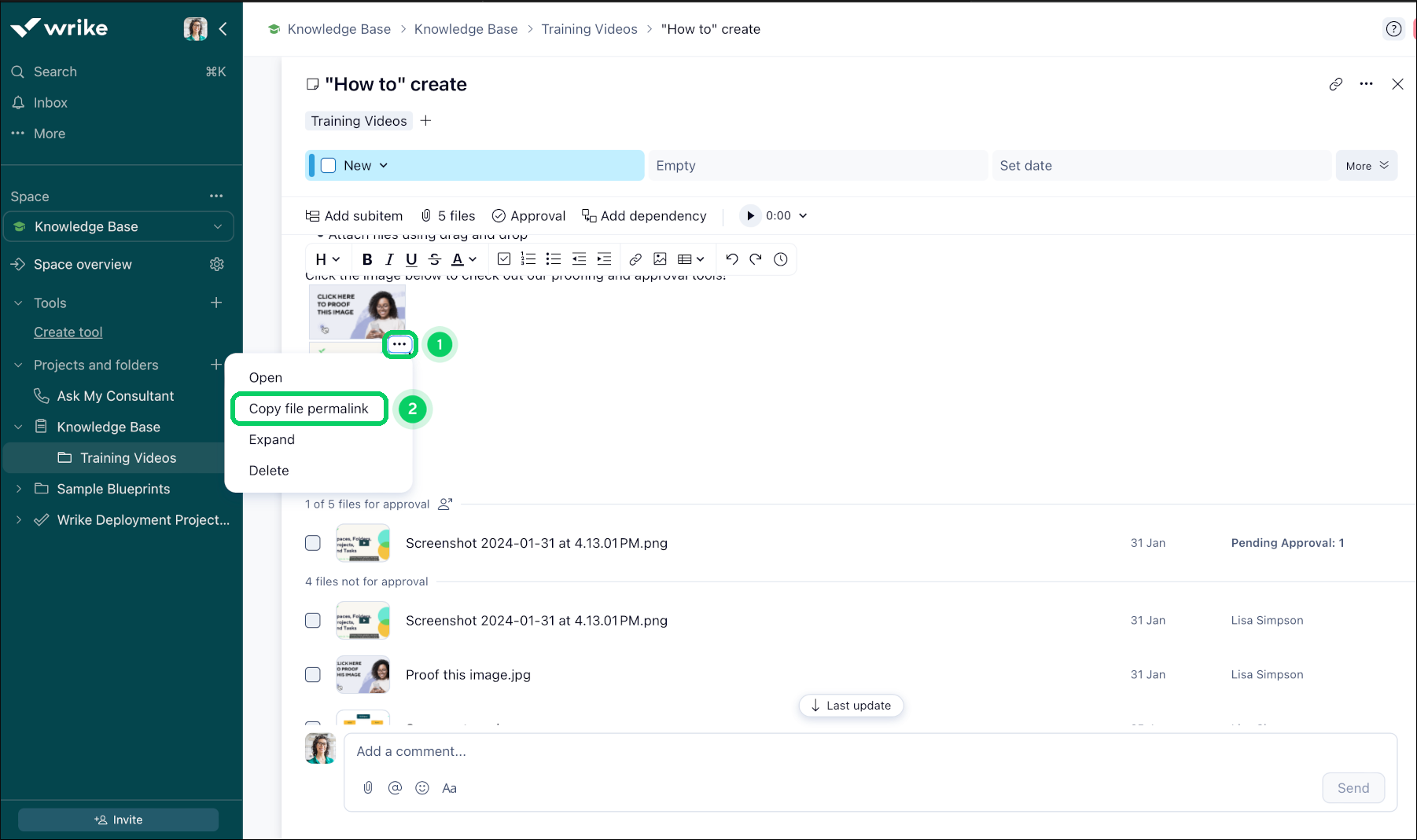 パーマリンクを添付する