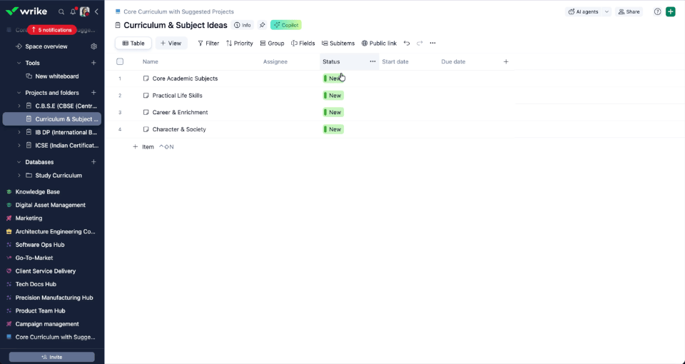 Import Wrike work items into a Whiteboard as stickies.gif