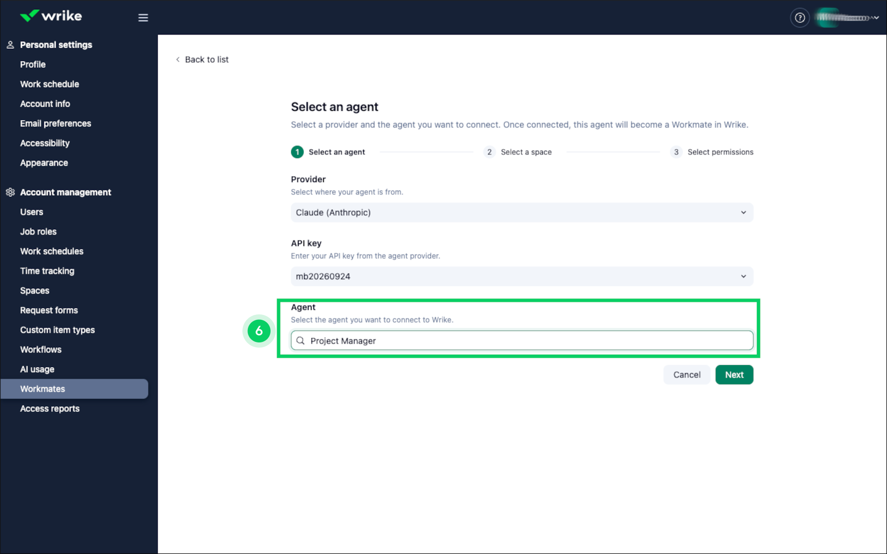 Connect Your agent to Wrike as a Workmate 3.png